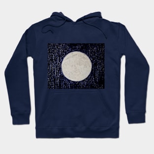 Full Moon in the Night Sky Drawing Hoodie